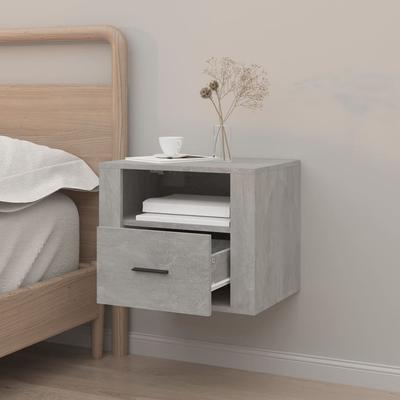 Wall Mounted Nightstand Concrete Grey 50x36x40 Cm