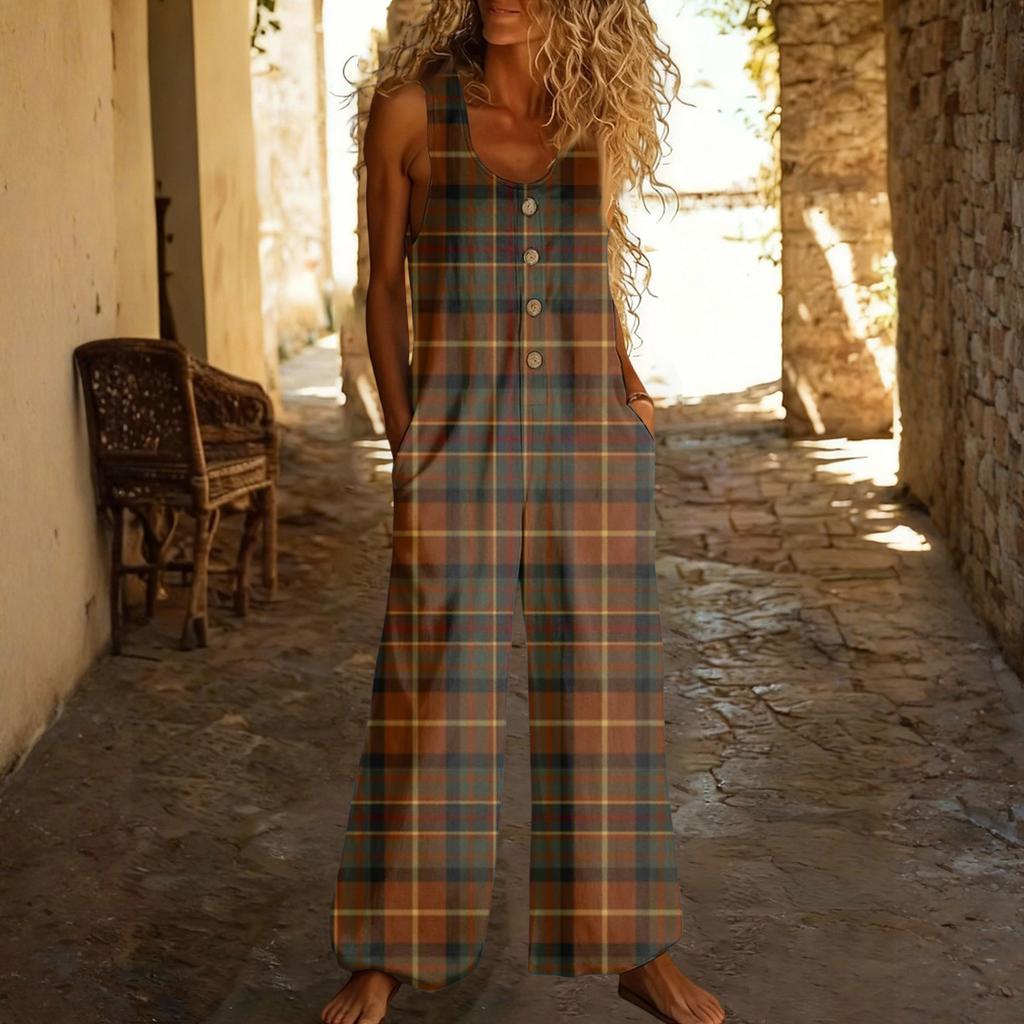 Casual Sleeveless Loose-fitting Jumpsuit With Pockets And Adjustable Straps For Women (long Length).