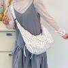 Stylish Dot Shoulder Bag Women Large Capacity Canvas Fashiable and Versatile Commuting Bag Simple Design Crossbody Bags