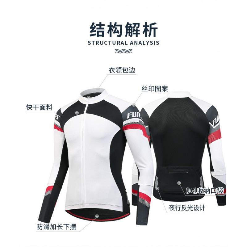 Mens Cycling Jersey Quick-Dry Breathable Long Sleeve Mountain Bike Shirt Outdoor Riding Camping