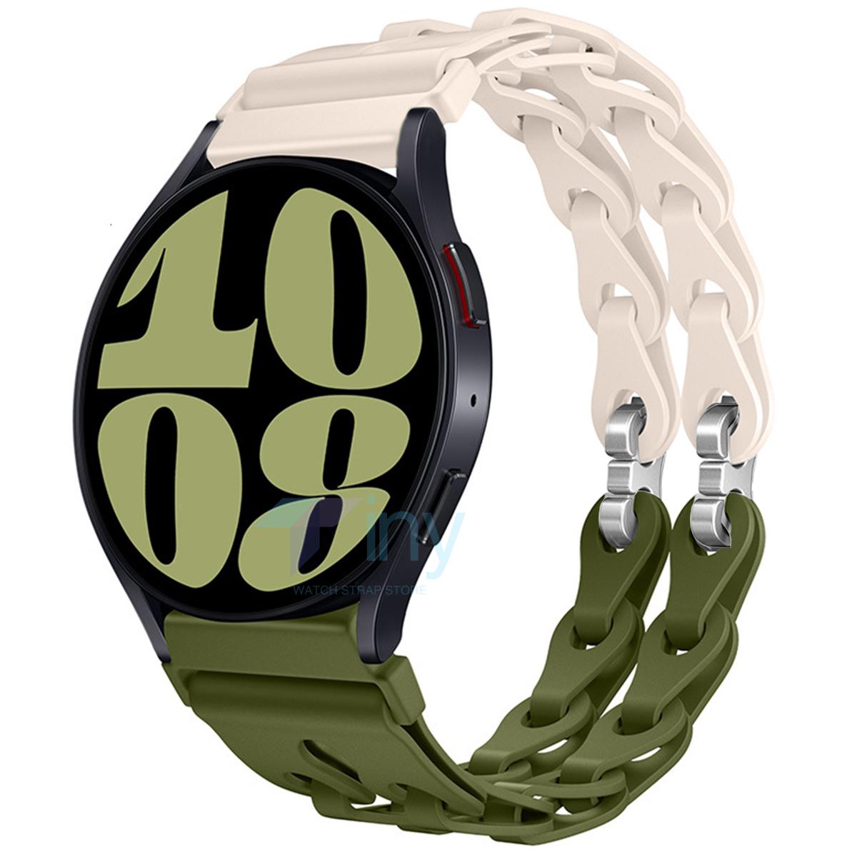 

22 мм 20 мм ремешок-цепочка для Samsung Galaxy Watch 7 6 5 4 44 мм 40 мм 6Classic 43 мм 47 мм силиконовый ремешок для браслета Amazfit GTR 4/GTS 20mm