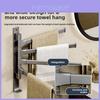 Gunmetal Gray Rotating Towel Rack With Active Hooks For Bathroom Wall Mounting