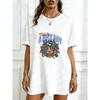 Oversized T Shirt Black This Is A Nice Day Cartoon Character With Money Print Casual Streetwear For Women