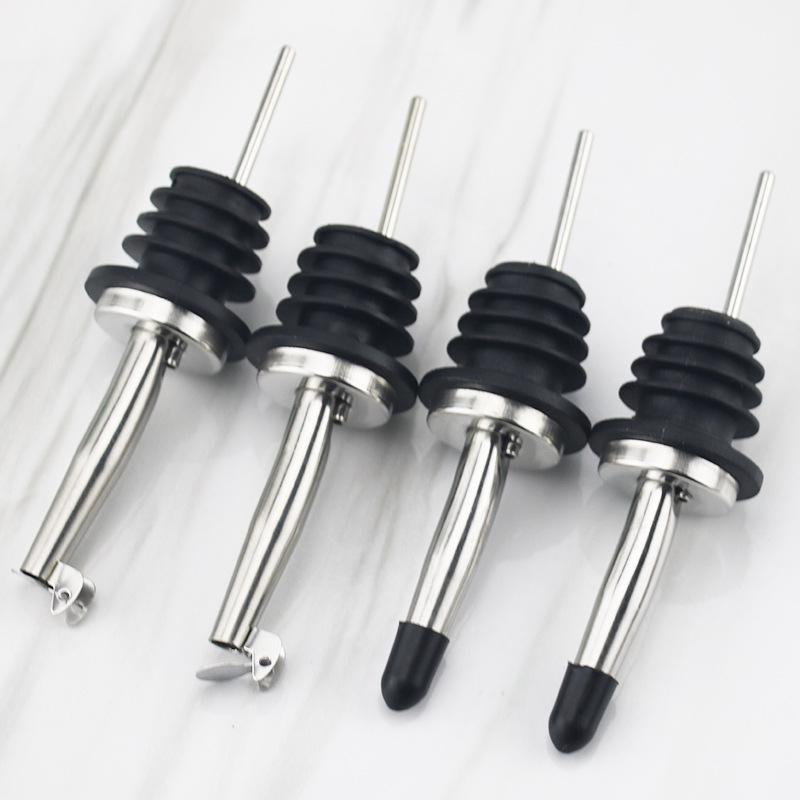 Stainless Steel Wine Pourer with Black Cap Barware