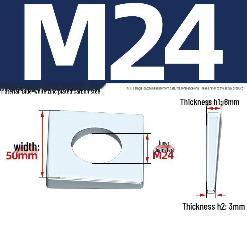 GB852 Blackened Square Bevel Washer for I-beam M6/M8/M20/M24/M30