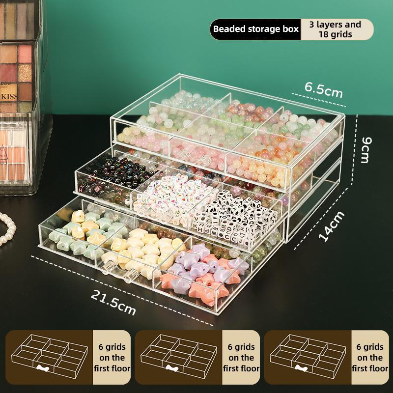 Jewelry Box Organizer Jewelry Cases for Women Girls Plastic Storgae Container with Grids for Earring, Ring, Necklace, Bracelets