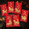 6Pcs 2026 Year Of The Horse Red Envelopes Luck Money Bag Spring Festival Bless Pocket Red Packet  Year Decoration Gift
