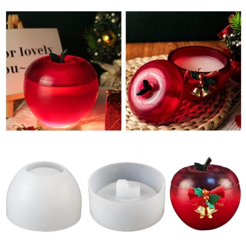 Candle Cup Silicone Mold 3D Christmas Fruit Shape Storage Box Molds DIY Aromatherapy Gypsum Candle Jar Jewelry Box Molds