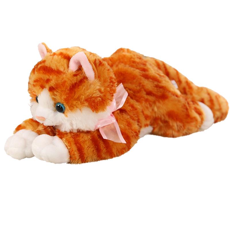 Realistic Meowing Musical Cat Plush Toy - Lying Kitten Doll Birthday Gift