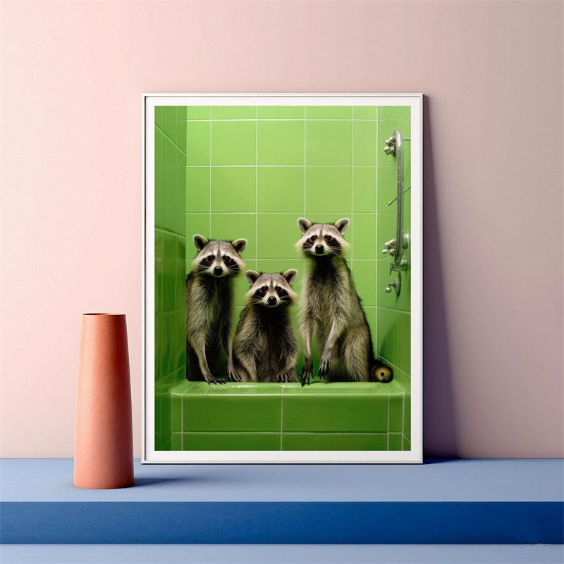 Pop Art Funny Toilet Reading Poster Aesthetics Cat Capybara Animal Canvas Prints Wall Art Room Decor Home Bathroom Decoration