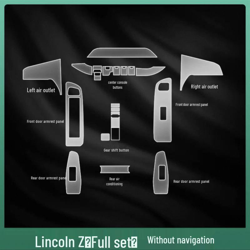 Lincoln Z Navigation Screen Protector - TPU HD Film for Center Console Display