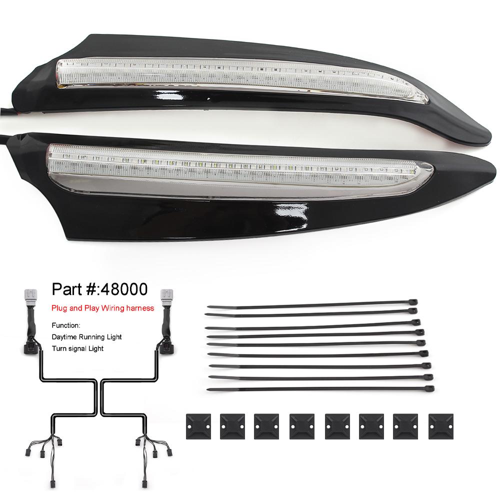 Motorcycle Part Front Lighted Vent Trim LED Light Turn Signal Lamp Kit ABS Plastic For Honda Gold Wing Tour DCT Airbag 2018-up