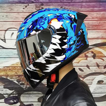 New Motorcycle Helmet Full Face Double Lens Racing Off-road Helmets Capacetes Men Cascos Para Moto DOT Approved Four Season