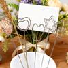 Fio de Aço Prateado 12CM Clipe de Metal para Recados para Vaso de Flores DIY