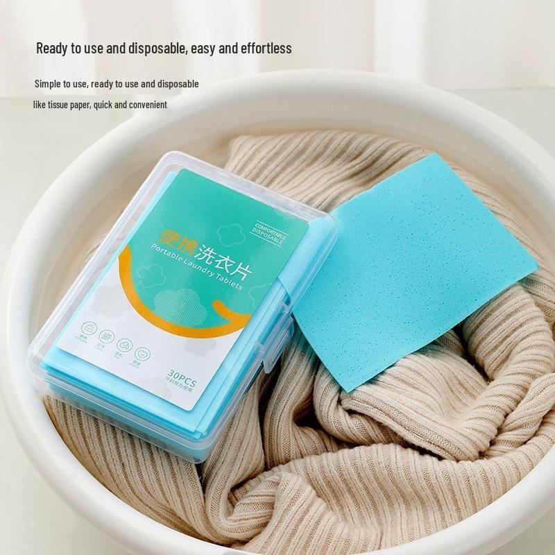 Tragbare konzentrierte Waschmittelblätter - Einweg, Fleckenentfernend, Wasserlöslich, Langanhaltender Duft.