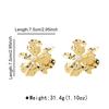 Exaggerated Gold Color Double-Layer Flower Stud Earrings for Women Creative White Imitation Pearl Temperament Earrings Jewelry