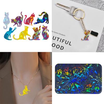 Silicone Pendant Moulds Holographic Mold Cat Shape Silicone Jewelry Part Mold Hand Making Accessory Silicone Material