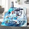 Coventry City Football Player Rudoni Portrait Collage Print Flannel Blanket Soft Warm Throw Blanket for Sofa Bed Living Room