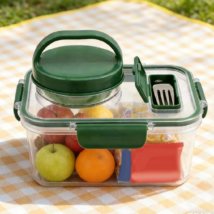 Stackable Salad Storage Box Square Plastic Container For Fruits Vegetables Nut Dishwasher Safe Kitchen Organiser