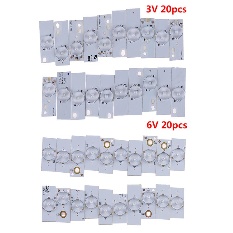 20Pcs 3V 6V Smd Lamp Beads With Optical Lens Fliter For 32-65 Inch Led Tv Repair