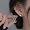 Real 925 Silver Trendy Personality Hoop Earrings for Charm Women Minimalist Fine Jewelry Geometric Accessories