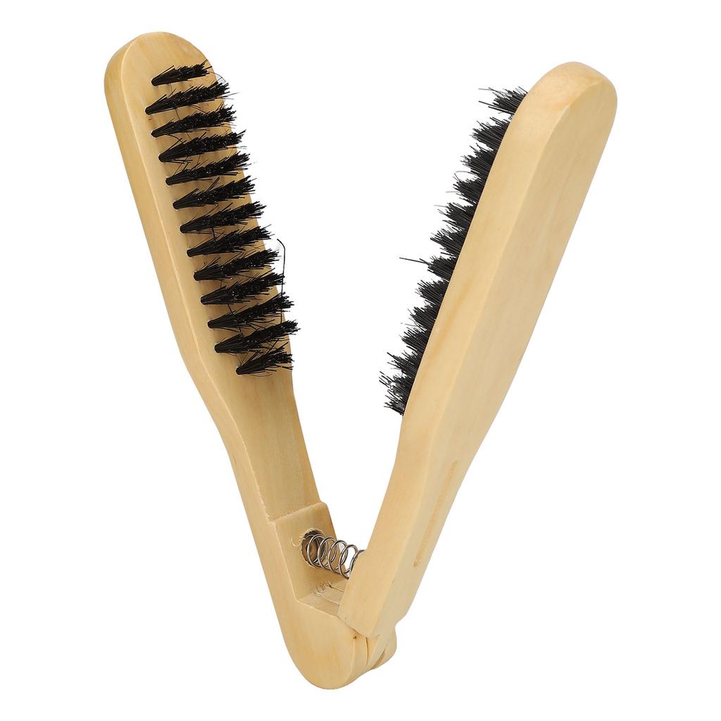 Clamp Hair Brush Straightener High Temperature Resistant Double Sided Wood Hair Straightener Hair