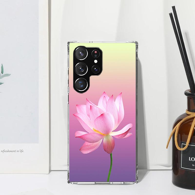 Lotus Blue White Flowers Phone Case For Samsung Galaxy S26 S25 Edge S24 FE S23 S22 Ultra S21 Plus S20 + Art Fundas Back Cover Ga
