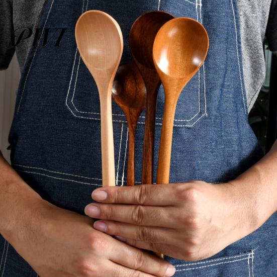 Wooden Spoon Mixing Long Handle Smooth Edge Heat-Resistant Food Grade Non-Stick Multipurpose Soup Comfortable Grip BPA Free Stirring Cooking