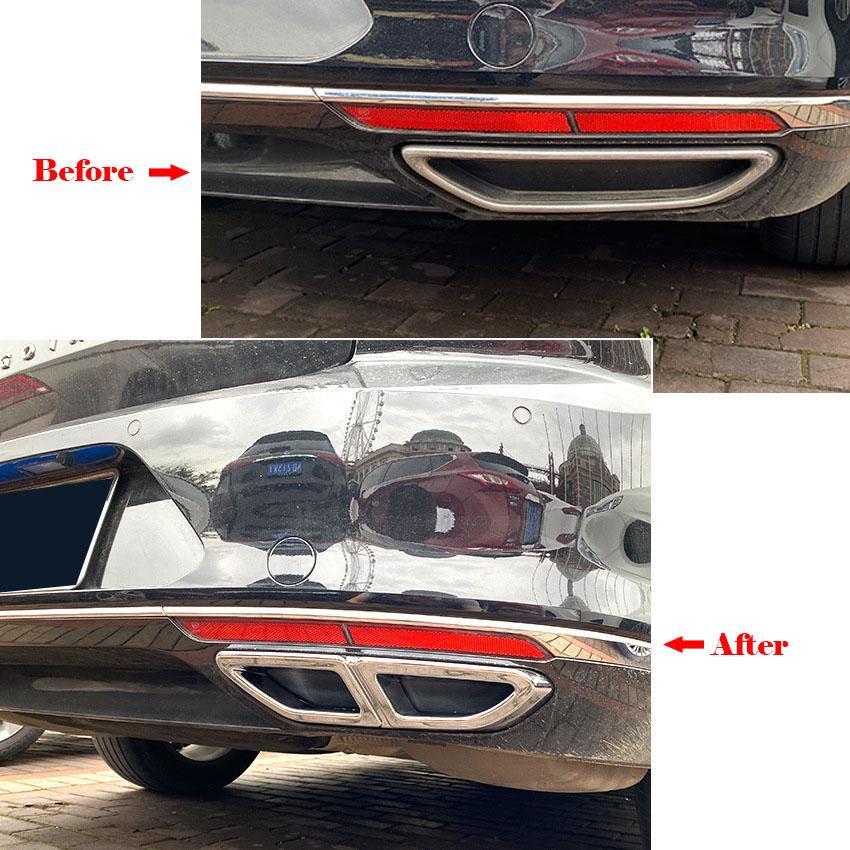 High Quality ABS Car Rear Exhaust Muffler Tail Pipe Cover Trim For Volkswagen Passat B8 2017 2018 2019