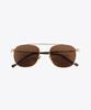 Seupeulingseuteulingseu Vintage Modern Square Shape Sunglasses Page 888 [Gold]