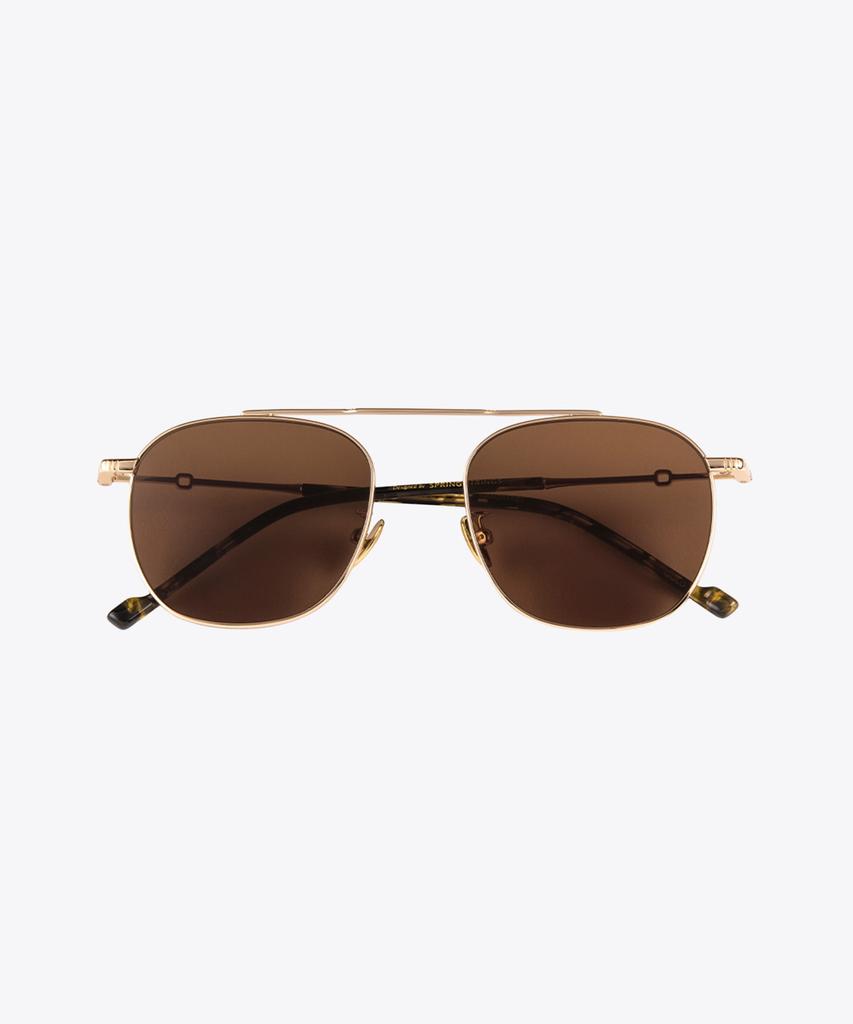 Seupeulingseuteulingseu Vintage Modern Square Shape Sunglasses Page 888 [Gold]