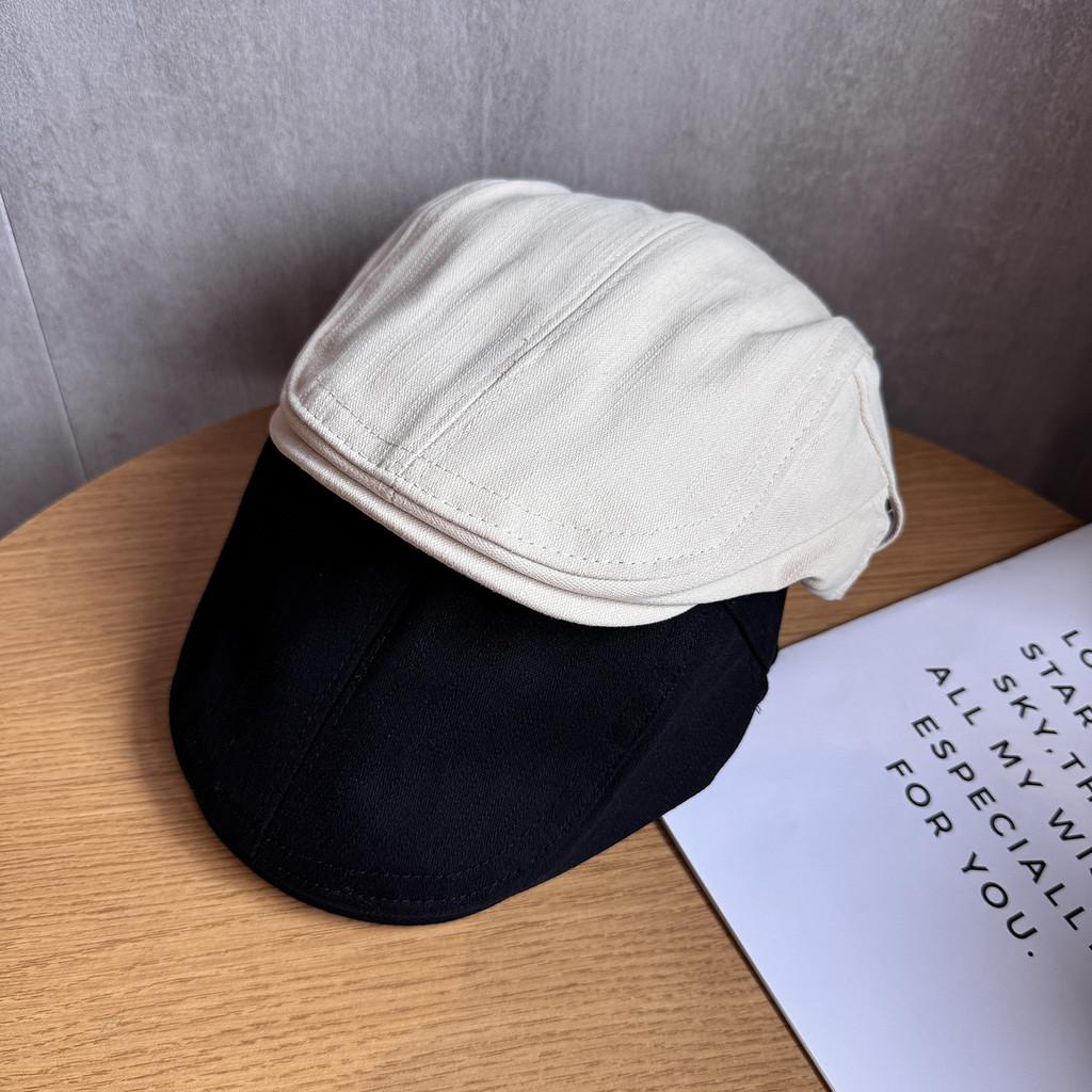 Retro English Elegant Beret With Short Brim And Solid Color Design Outings For