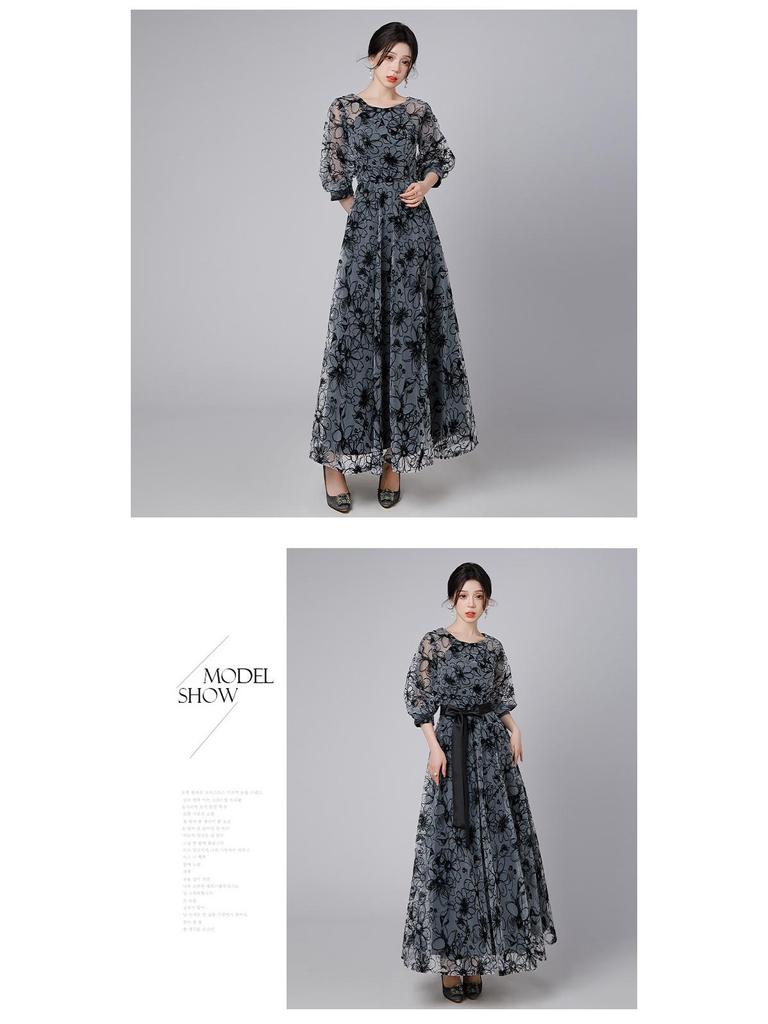 2025 Women's Plus Size Evening Banquet Dress - Slimming, Elegant, and Versatile Printed Design
