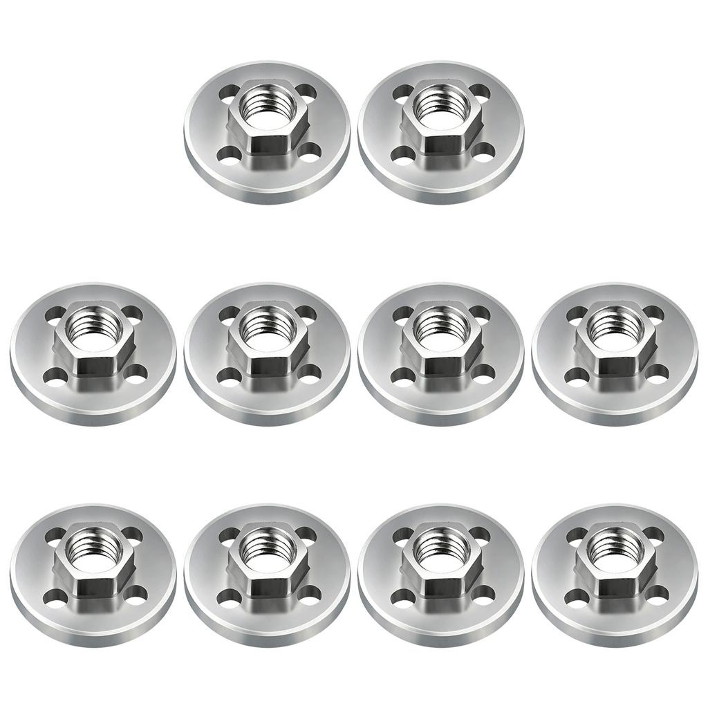 10Pieces Heavy Duty Universal Angled Grinder Backing Plates for 100mm Models Four Hole Hex Design Alloy Material Secure