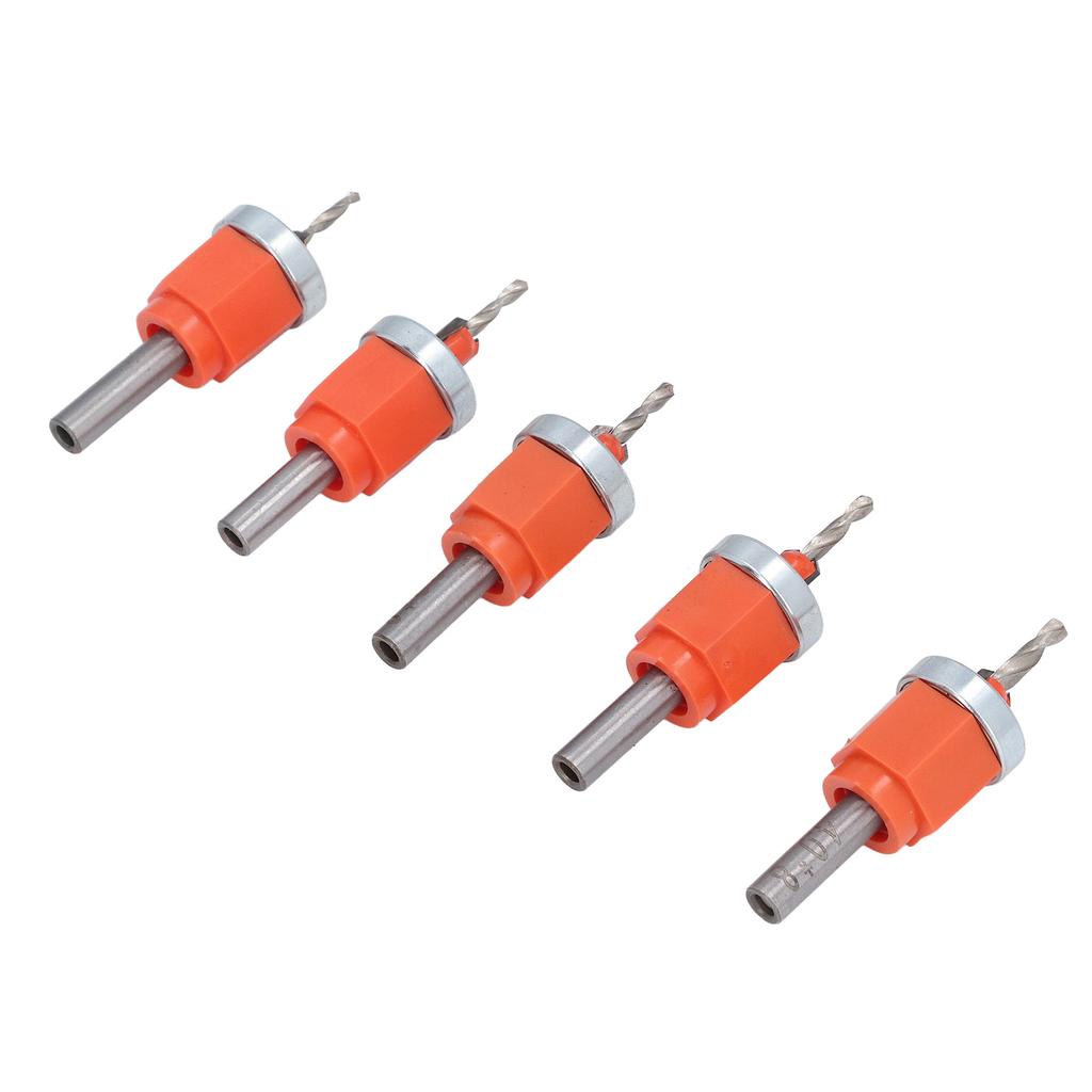 5 Pcs Countersink Drill Bit Set 2.8 3 3.2 3.5 4mm Diameter Adjustable Depth Countersunk Drill Hole Opener with Wrench