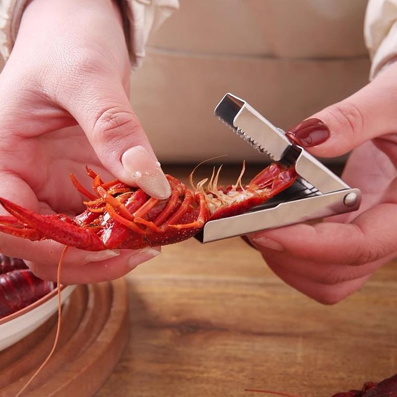 2Pcs Crawfish Peeler Tool,Stainless Steel Crawfish Peeler Tool,Crayfish Shelling Device Seafood Tool-Easily Peeling Shrimp Tails