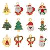 CARLIDANA Unique Diy Jewelry Charms Accessories Tree Santa Claus Enamel Christmas Charms for Bracelet Necklaces Waterproof