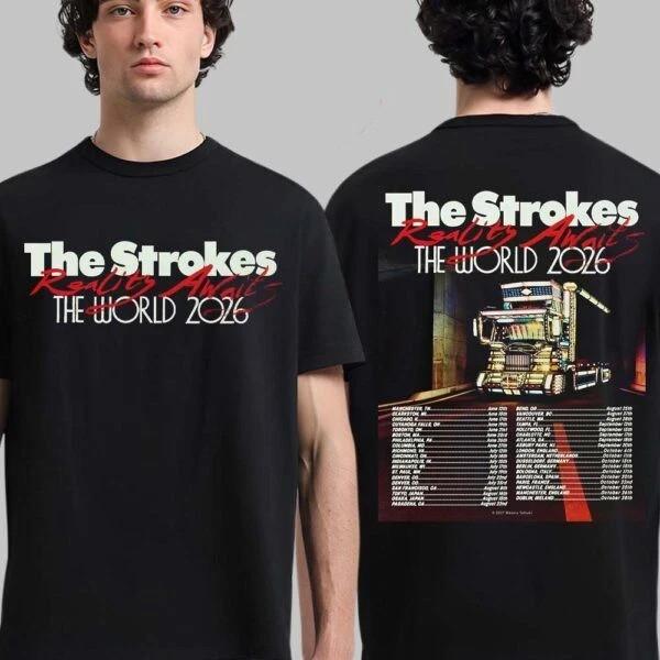 2 Sides The Strokes Reality Awaits Europe 2026 Tour Schedule Dates T-Shirt L346 M