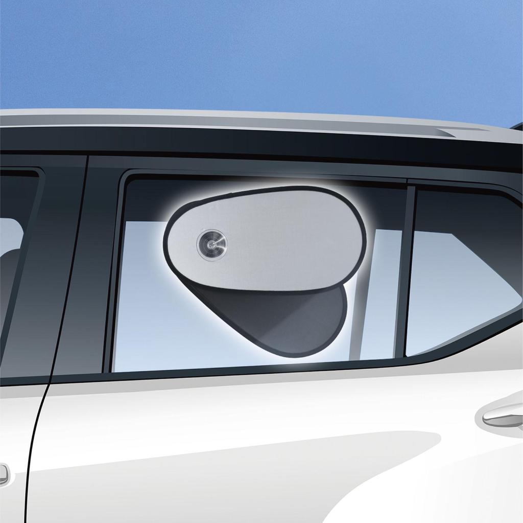 Foldable Mesh Car Window Sun Shade: Sun Protection & Heat Insulation, Clear View, Suction Cup Attachment.