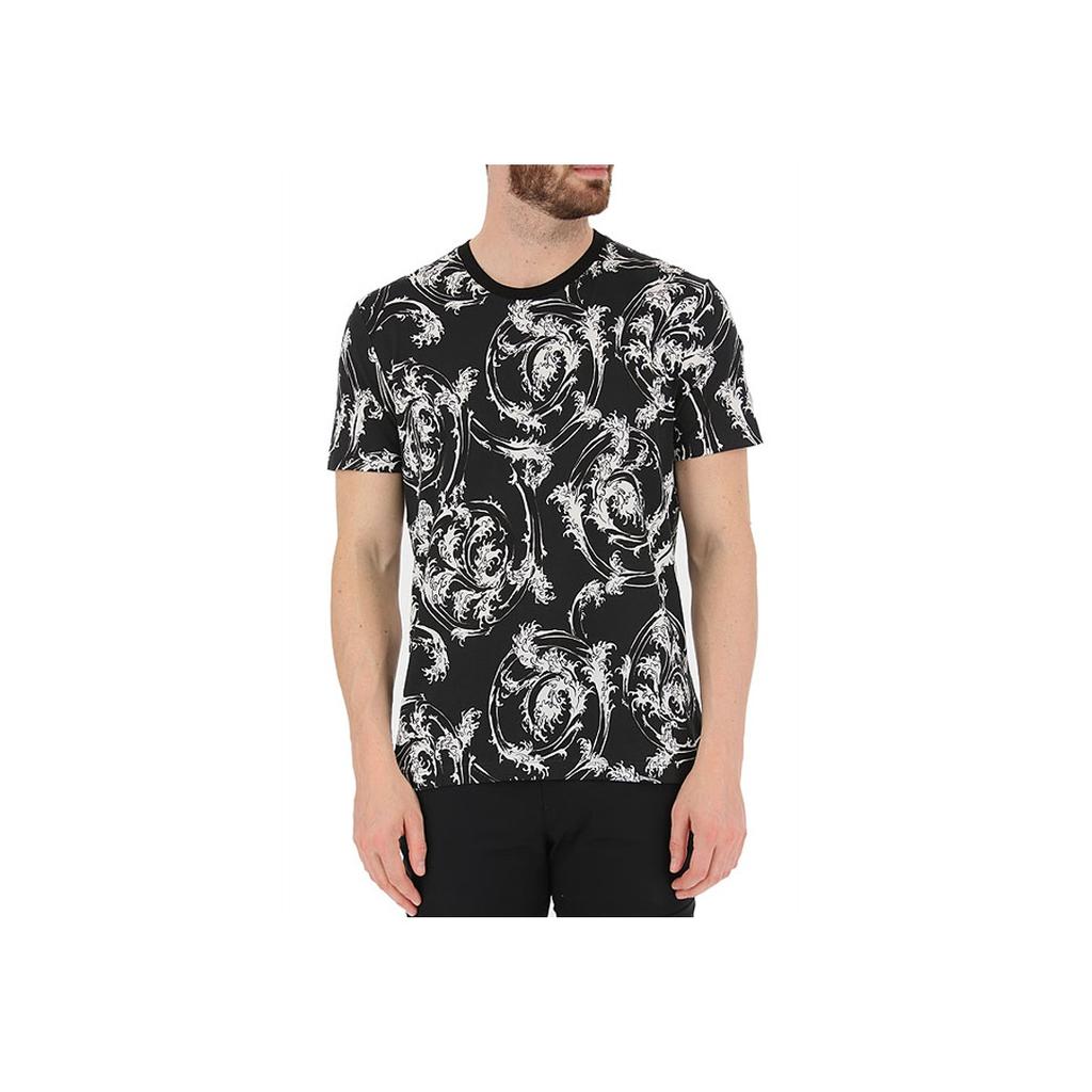 Versace Printed Crew Neck Short Sleeve T-Shirt Men Tops Black A79334-A230641-A71R