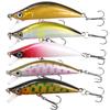 Night Army Sinking Minnow Lure Set for Cherry Rainbow and Other Trout Trout 5.2g 5.0cm 5-Color (Streamlined S-Type) Char, Salmon, Trout, (S/5.2g