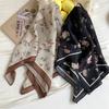 Headscarf summer female pastoral retro floral silk scarf neck small square scarf commuting silk scarf small scarf fart curtain stacked wear