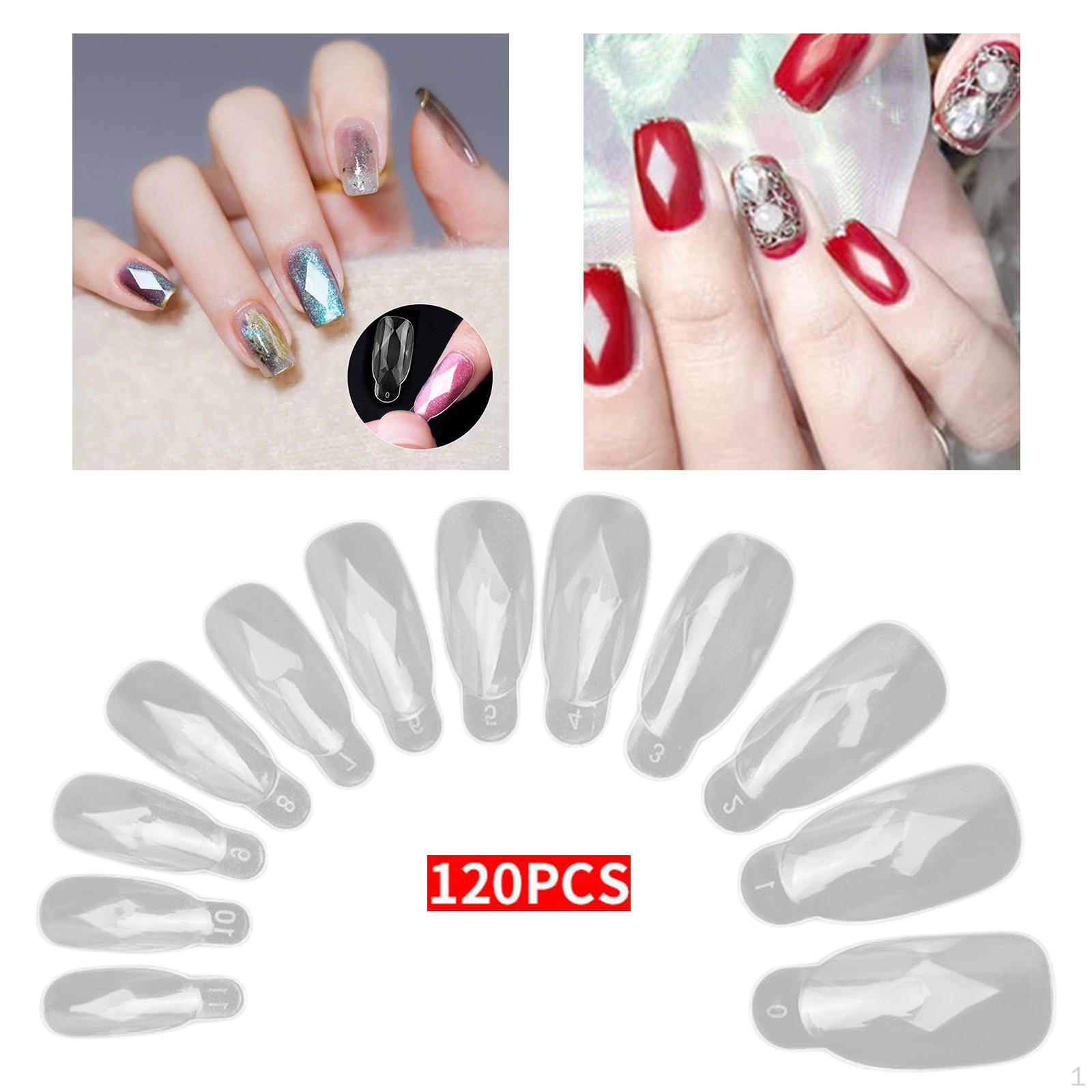 

12 Dual s Fingernail Tips Shaped Full Building for Home Use Salon
