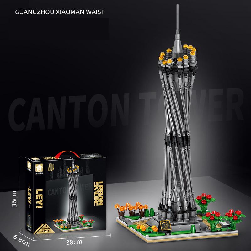 TOYLINX Building Blocks Architectural Model Set Landmarks Canton Tower Arc De Triomphe Big Ben Oriental Pearl Tower for Kids