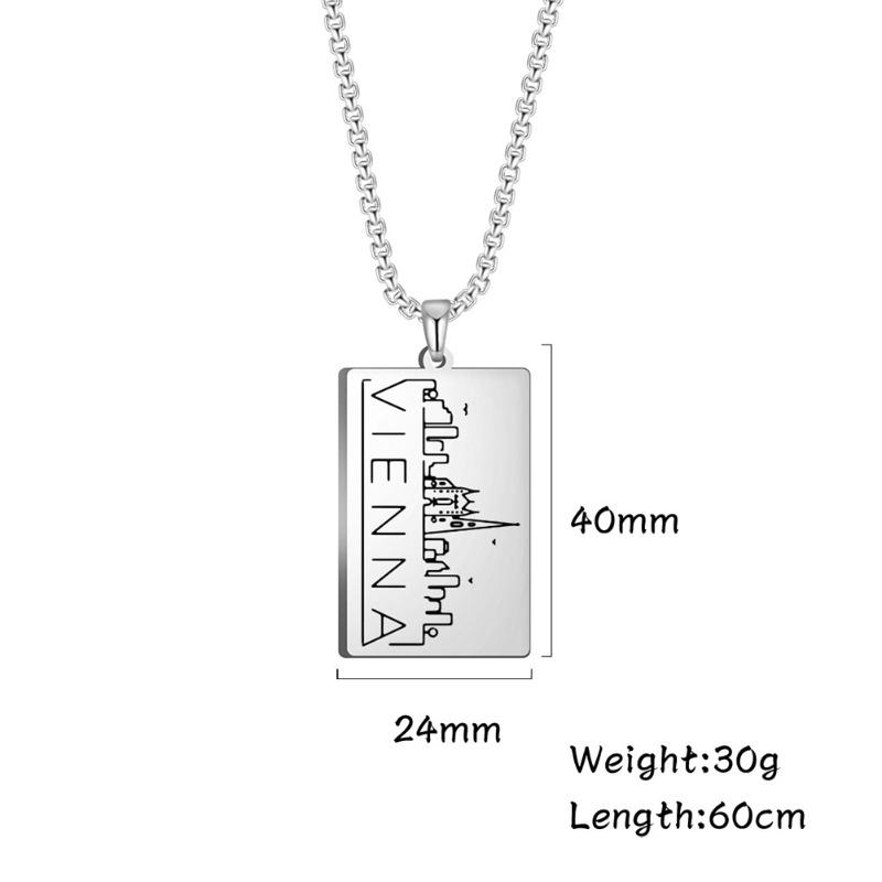 Meier Punk style sweater chain accessories pendant building vienna letter pendant men s necklace
