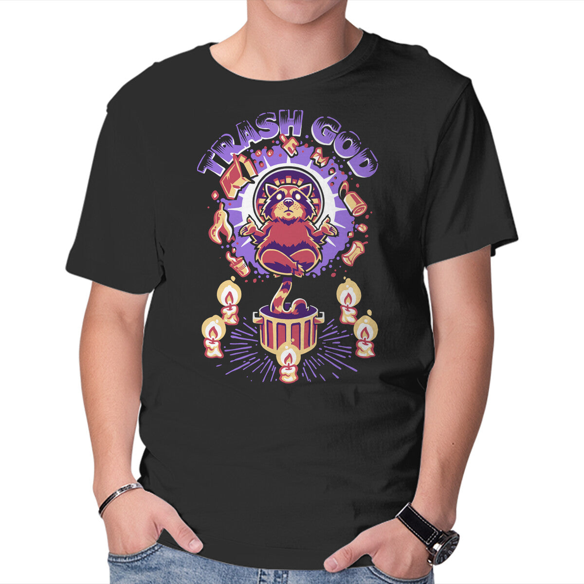 Unisex Crew Neck T-Shirt Trash God Graphic Short Sleeve Casual Tee XL