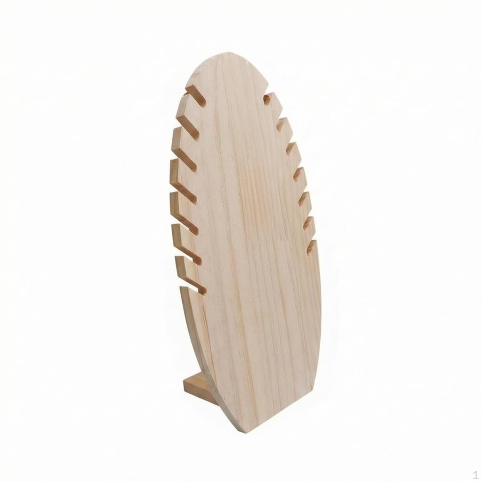 Necklace Display Stand Flame Shape Jewelry Rack Wooden Wood Holder for Store, Shop