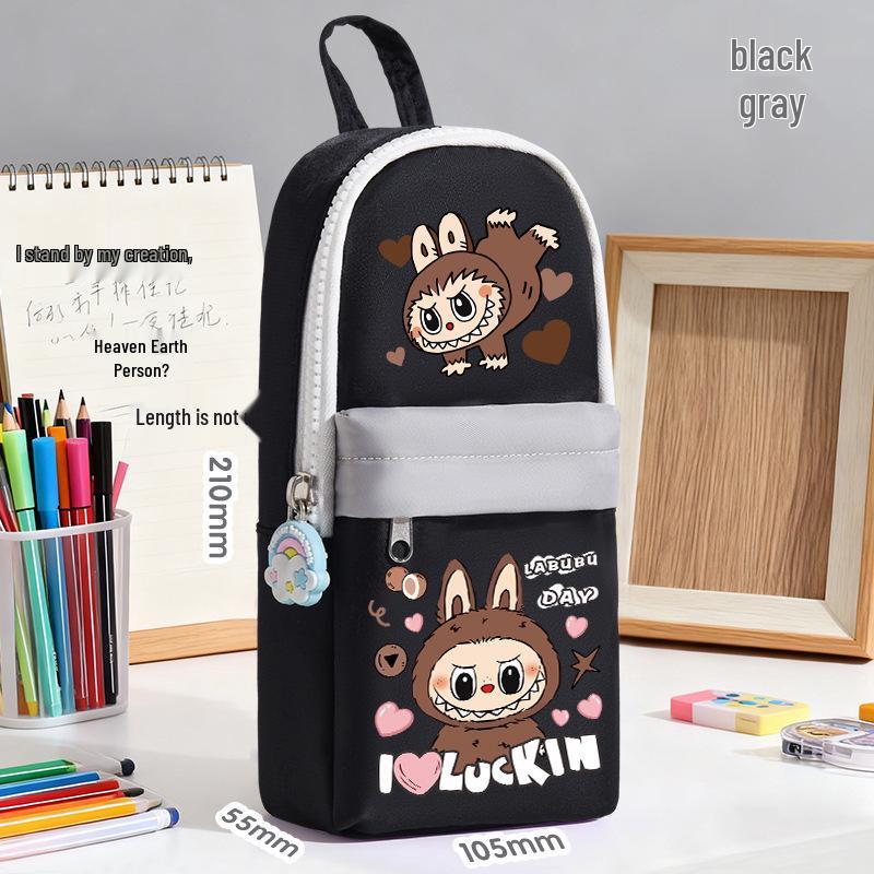 Labubu Cute Cartoon Pencil Case - Multi-layer, Large Capacity for Primary Students