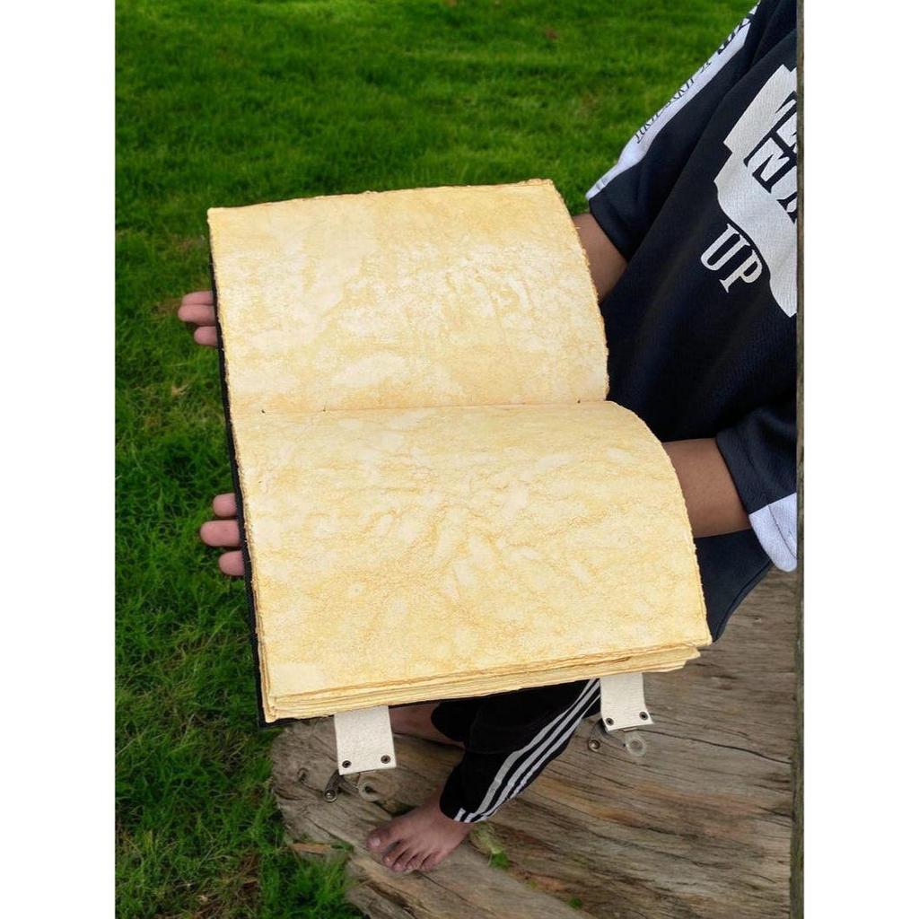 (pack of 6)   Celtic Wolf Journal Grimoire Antique Deckle-Edged Paper - Book of Shadows Leather-Bound Big Size Writing Notebook