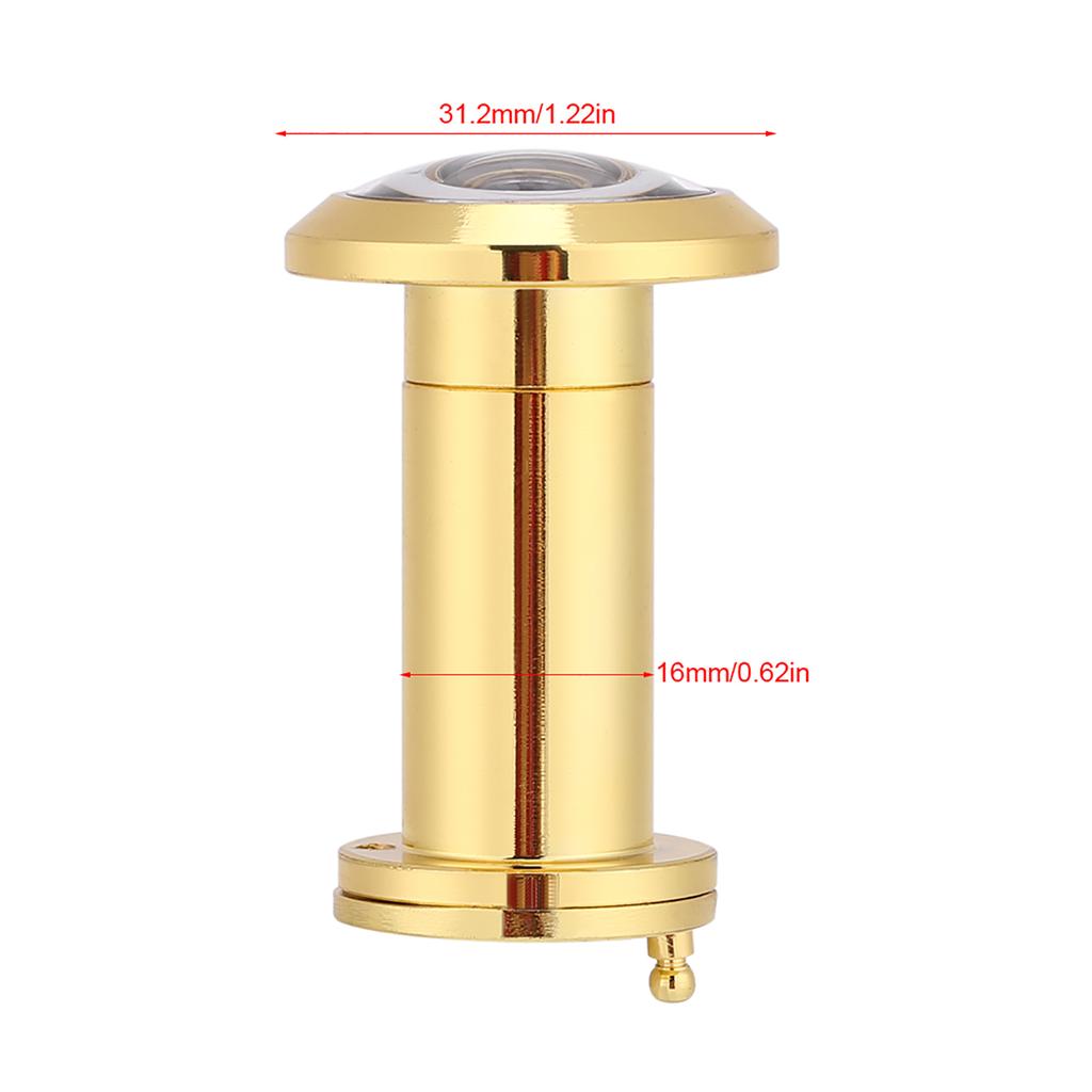 200 Degree Wide Viewing Angle Door Viewer with Heavy Duty Privacy Cover Gold
